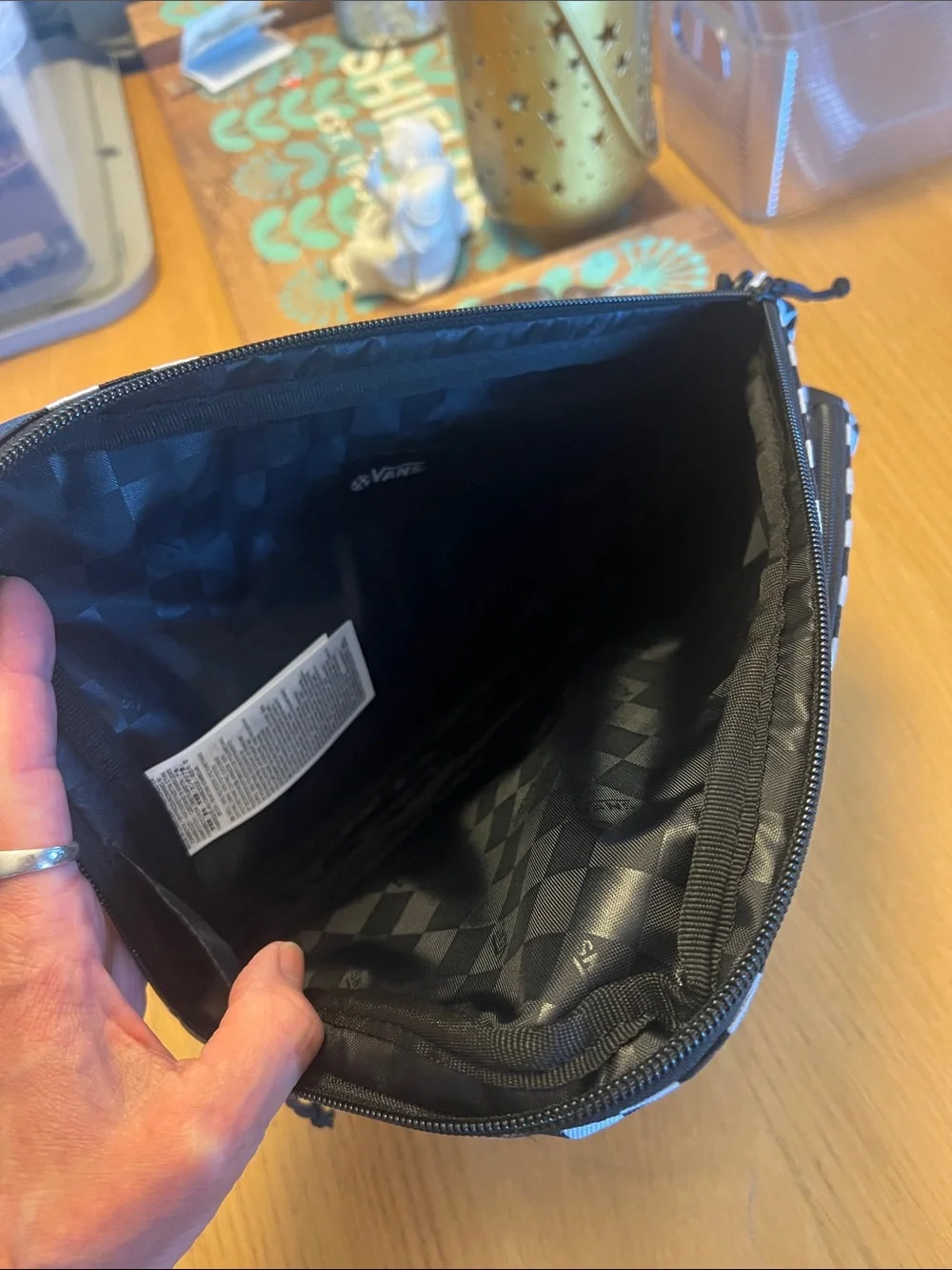 Vans convertible bag with three zippered compartments and  adjustable strap NWT